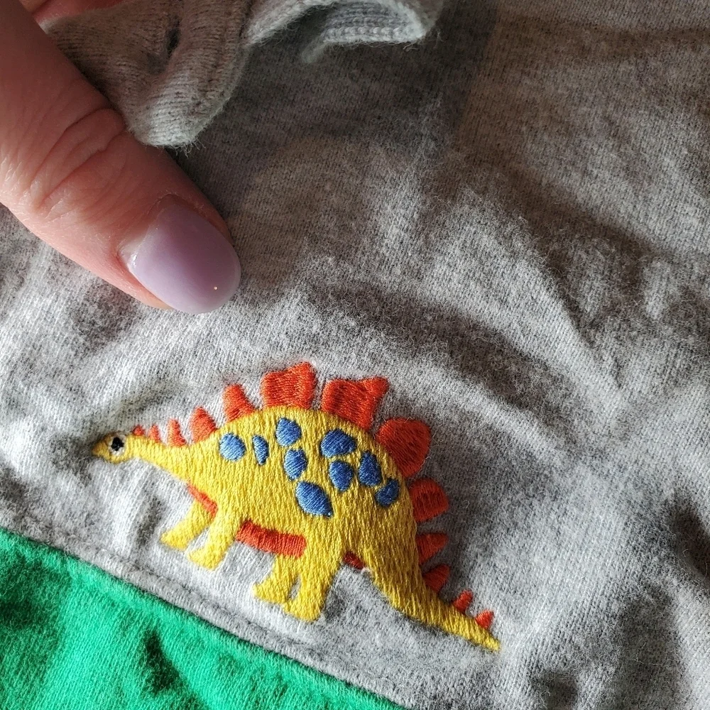 Gymboree 100% Cotton Colorblock Gray Green and Blue Dinosaur Polo Size 5T NWOT